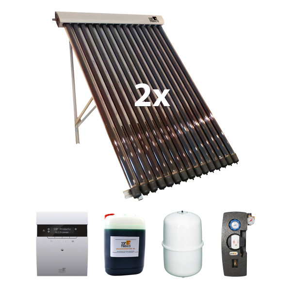 Röhrenkollektorpaket Santer Solarprofi SSP VRK 15 Premium+ 5,26 m²   inkl. Aufständerung