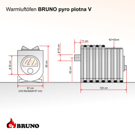 Werkstattofen BRUNO pyro V - 25 kW mit Herdplatte