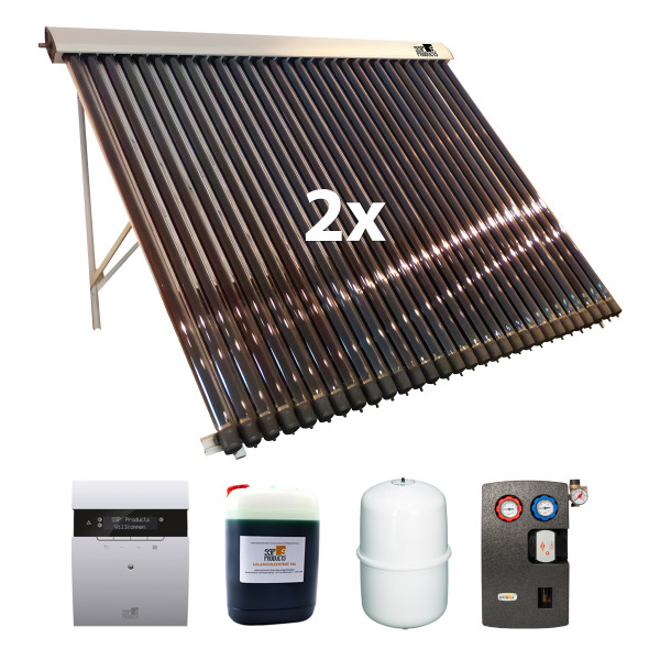 Röhrenkollektorpaket Santer Solarprofi SSP VRK 30 Premium + 10,10 m² -BAFA förderfähig- inkl. Aufständerung 10 Jahre Garantie
