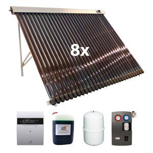 Röhrenkollektorpaket Santer Solarprofi SSP VRK 30 Premium + 40,40 m²  inkl. Aufständerung - BAFA Förderung